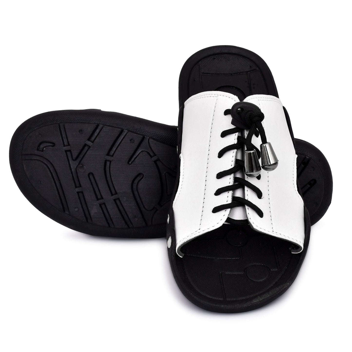 Brawo Men's Slip-on White Trendy flip flops Size - 6