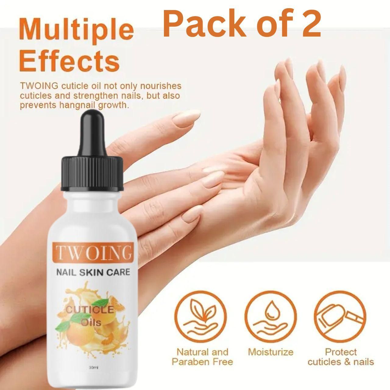 Twoing Nail Skin Care Cuticle Oils 30ml - Nourishing Elixir for Beautiful Nails (Pack Of 2)